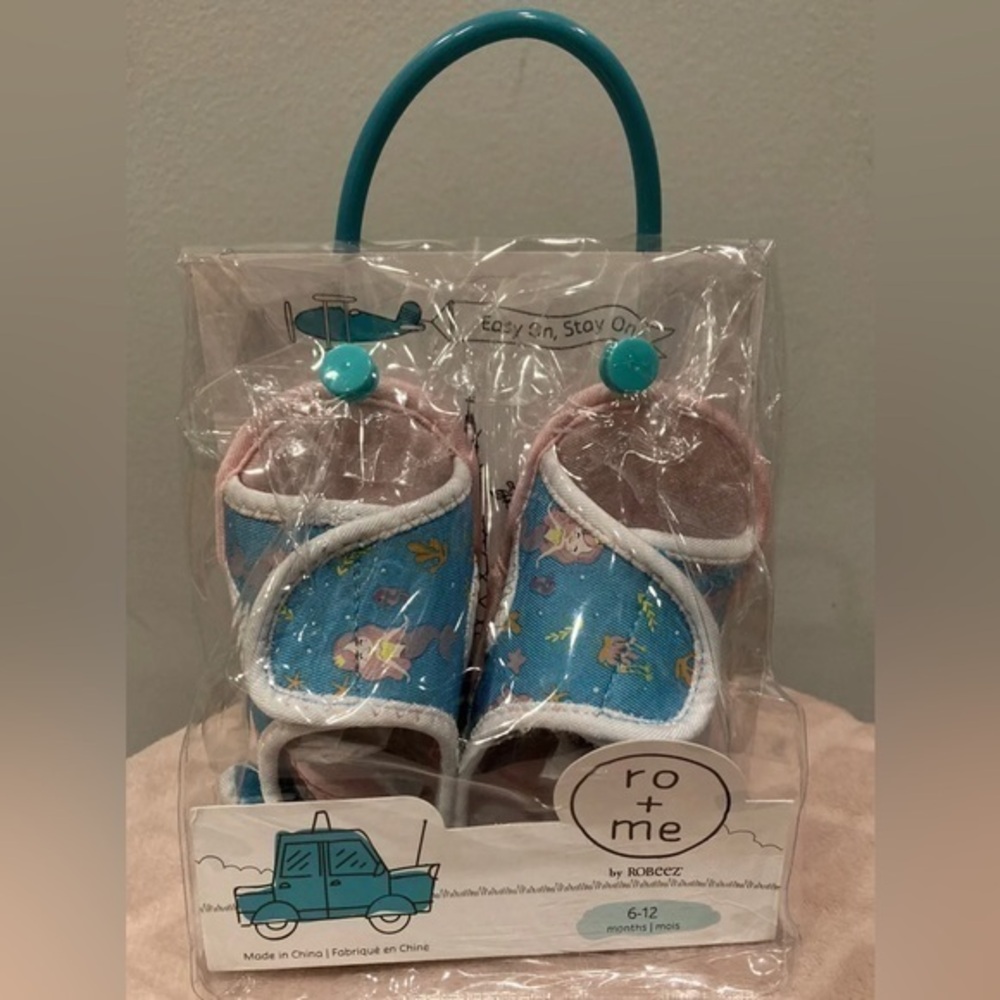 NEW Baby Ro+Me by Robeez Mermaid Sandals 6 - 12 Months Girls Infant Shoe
